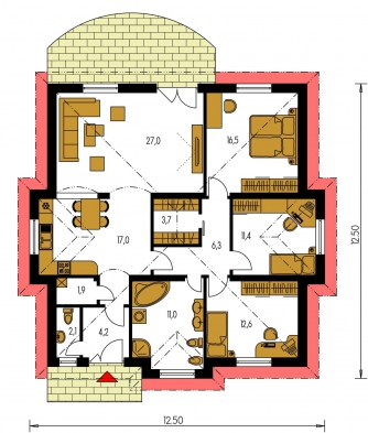 Plan de sol du rez-de-chaussée - BUNGALOW 51
